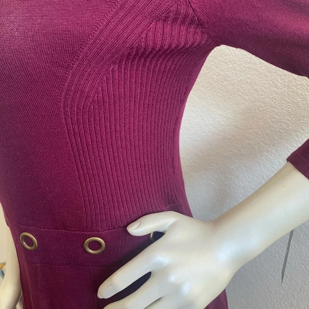 NWT BCX Juniors' Grommet-Waist Fit & Flare Dress Red Size Large - Picture 8 of 12